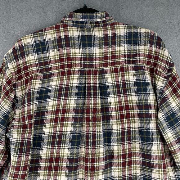 Britches Cabin Shirt Button Down Flannel Mens M Red Blue Heritage Plaid Cotton - Picture 7 of 10